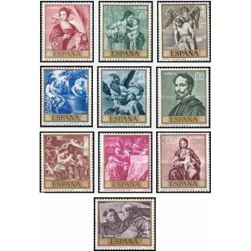 10 عدد تمبر تابلو نقاشی اثر آلونزو کانو - روز تمبر - اسپانیا 1969 10 عدد تمبر تابلو نقاشی اثر آلونزو کانو - روز تمبر - اسپانیا 1969