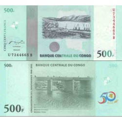 اسکناس 500 فرانک - یادبود پنجاهمین سالگرد استقلال کنگو - کنگو 2010
