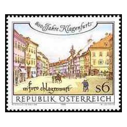 1 عدد تمبر هشتصدمین سالگرد کلاگنفورت - اتریش 1996
