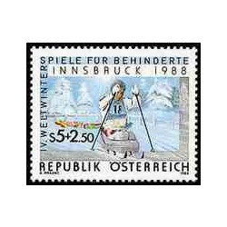 1 عدد تمبر بازیهای المپیک زمستانی ویژه - اینسبورک ، اتریش - اتریش 1988