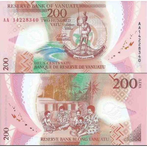 اسکناس پلیمر 200 واتو - واناتو 2014 اسکناس پلیمر 200 واتو - واناتو 2014