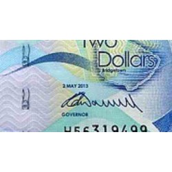 اسکناس 2 دلار - باربادوس 2013