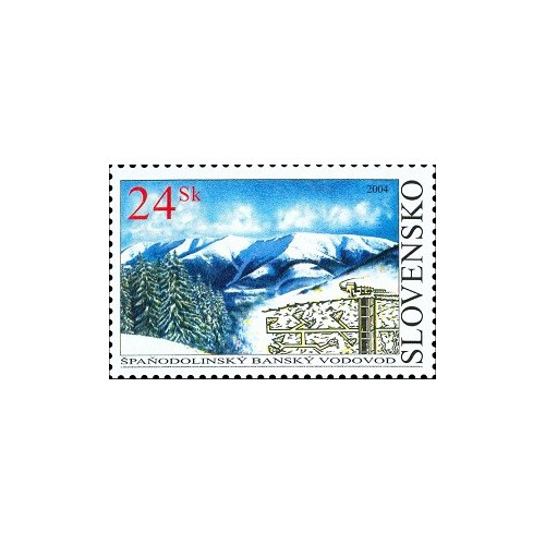1 عدد  تمبر  بناهای فنی - اسلواکی 2004