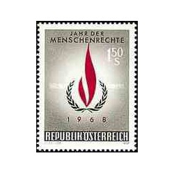 1 عدد تمبر سال حقوق بشر - اتریش 1968