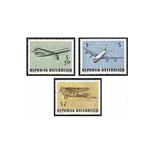 3 عدد تمبر هواپیما - نمایشگاه بین المللی هوایی (IFA) وین - اتریش 1968