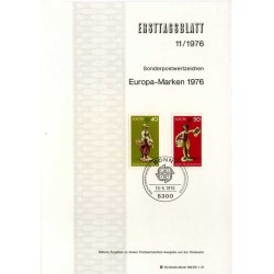 برگه اولین روز انتشار تمبر EUROPA - صنایع دستی - جمهوری فدرال آلمان 1976