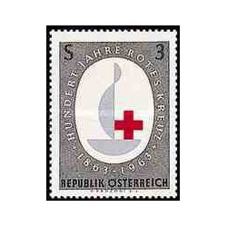 1 عدد تمبر صدمین سالگرد صلیب سرخ - اتریش 1963