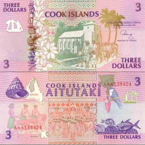اسکناس 3 دلار - جزایر کوک 1992