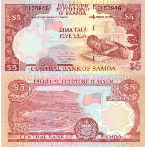 اسکناس 5 تالا - ساموا 2005 عنوان امضا Minister of Finance & Governor