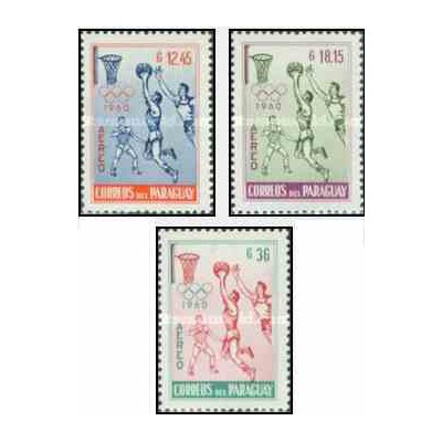 3 عدد تمبر پست هوایی - بازیهای المپیک - رم ، ایتالیا - پاراگوئه 1960   