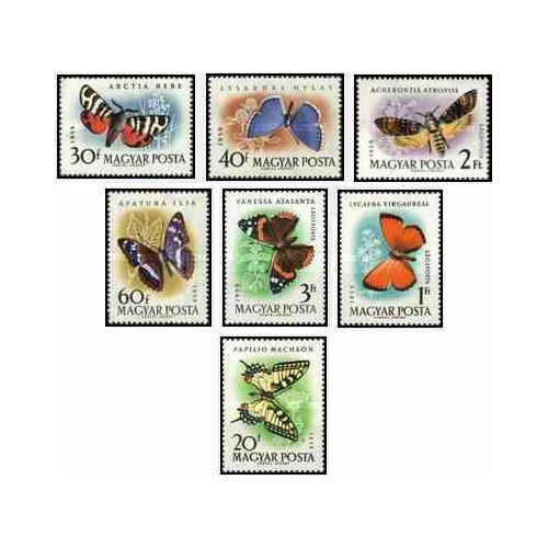 7 عدد تمبر پروانه ها - مجارستان 1959 قیمت در سایتهای خارجی 10.5 دلار
