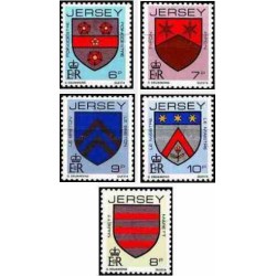 5 عدد تمبر سری پستی - نشانها - جرسی 1981