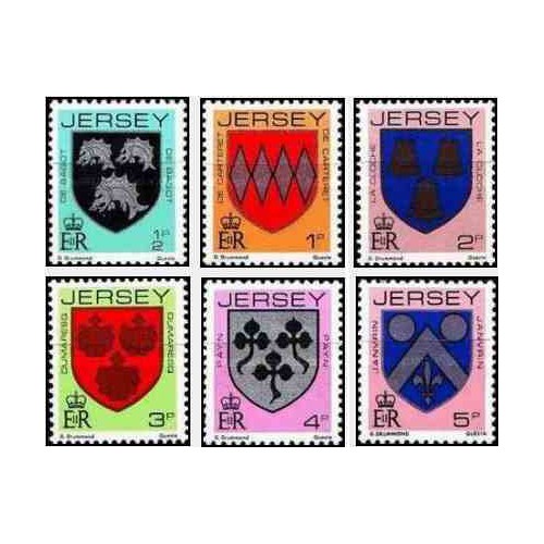 6 عدد تمبر سری پستی - نشانها - جرسی 1981