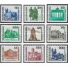 9 عدد تمبر سری پستی - آثار تاریخی و ساختمانها - جمهوری دموکراتیک آلمان 1990