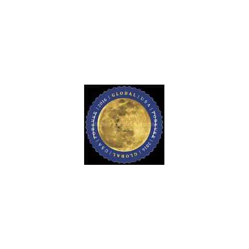 1 عدد تمبر ماه - تمبر دایره شکل  - آمریکا 2016