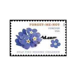 1 عدد تمبر کمک به پیدا نمودن کودکان گمشده - گل فراموشم نکن - آمریکا 2015