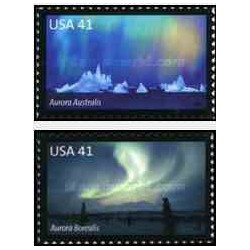 2 عدد تمبر پرتوهای قطبی - خودچسب - آمریکا 2007