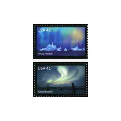 2 عدد تمبر پرتوهای قطبی - خودچسب - آمریکا 2007