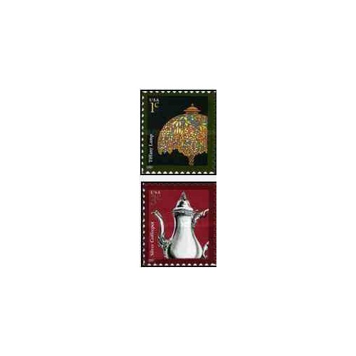 2 عدد تمبر طراحی آمریکایی - خودچسب - آمریکا 2007   