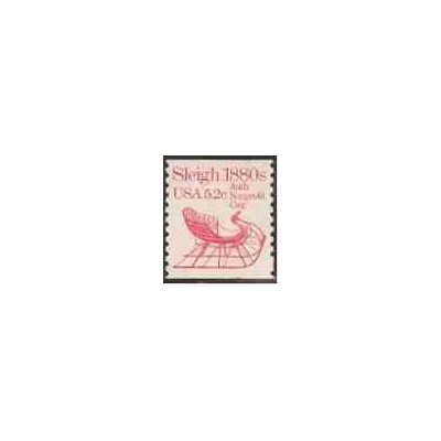 1 عدد تمبر سورتمه 1880- آمریکا 1983   