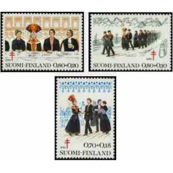 3 عدد تمبر پیشگیری از سل - فنلاند 1976  