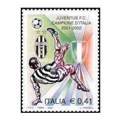 1 عدد تمبر قهرمانی تیم فوتبال یوونتوس - ایتالیا 2002