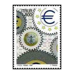 1 عدد تمبر نمایشگاه تمبر جهان ، میلان - روز اروپا - ایتالیا 1998   