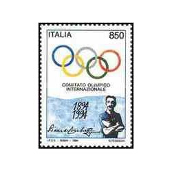 1 عدد تمبر صدمین سالگرد کمیته بین المللی المپیک - ایتالیا 1994