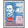1 عدد تمبر صدمین سالگرد مرگ نیوو - نویسنده - ایتالیا 1961