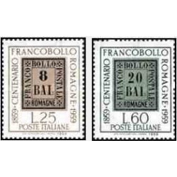 2 عدد تمبر صدمین سالگرد تمبر روماگنا - ایتالیا 1959