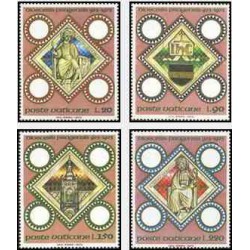 4 عدد تمبر 1000مین سالگرد اسقف لاتین در پراگ - واتیکان 1973