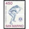 1 عدد تمبر مسابقات قهرمانی جهانی تنیس روی میز ، ریمینی - سان مارینو 1986   