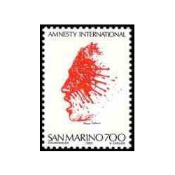 1 عدد تمبر بیستمین سالگرد سازمان عفو بین الملل - سان مارینو 1982
