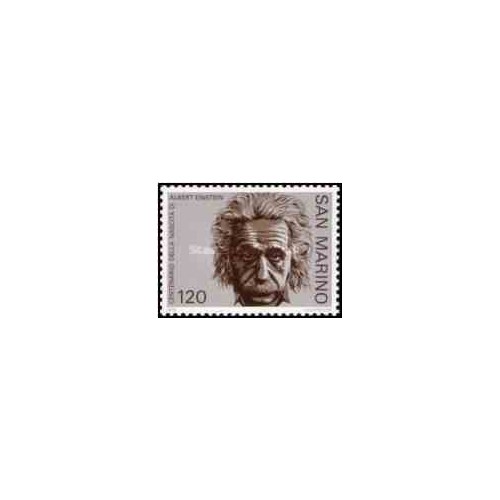 1 عدد تمبر صدمین سالگرد تولد آلبرت انیشتین - سان مارینو 1979  