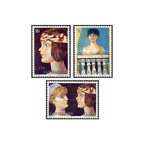 3 عدد تمبر سال بین المللی زنان - سان مارینو 1975