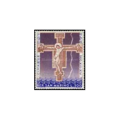 1 عدد تمبر تابلو نقاشی اثر چیمابوئه - سان مارینو 1967