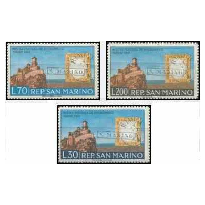 3 عدد تمبر صدمین سالگرد یکپارچه سازی ایتالیا - سان مارینو 1961