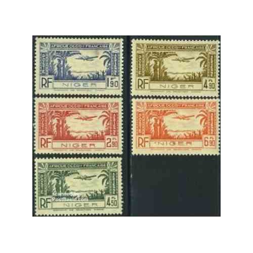 5 عدد تمبر سری پستی هوایی - نیجر 1940