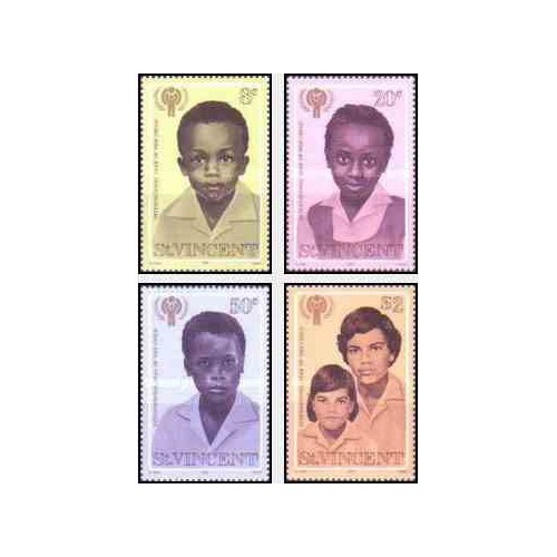4 عدد تمبر سال بین المللی کودک - سنت وینسنت 1979   