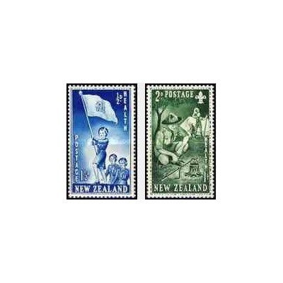 2 عدد تمبر بهداشت  - پیشاهنگان - نیوزلند 1953