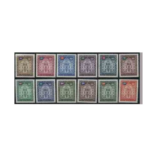 12 عدد تمبر سری پستی - خدمات - لیختنشتاین 1976 قیمت 6 یورو