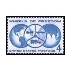 1 عدد تمبر چرخهای استقلال - آمریکا 1960