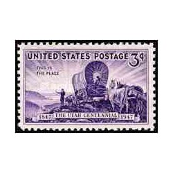 1 عدد تمبر صدمین سالگرد حل و فصل یوتا - آمریکا 1947   