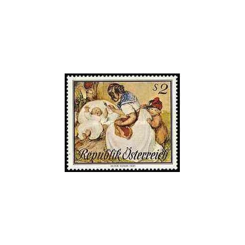 1 عدد تمبر روز مادر - تابلو نقاشی - اتریش 1967