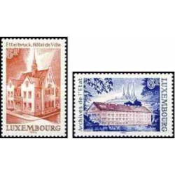 2 عدد تمبر بناهای تاریخی - لوگزامبورگ 1980    