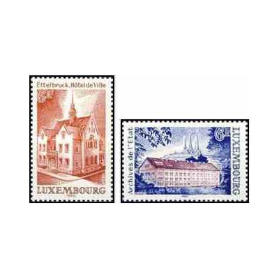 2 عدد تمبر بناهای تاریخی - لوگزامبورگ 1980    