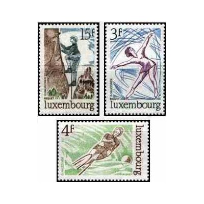 3 عدد تمبر ورزشی - لوگزامبورگ 1975