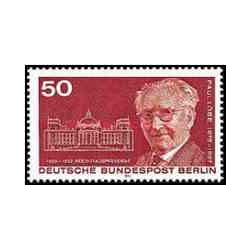 1 عدد تمبر صدمین سالگرد تولد پل لوب - رئیس پارلمان - برلین آلمان 1975  