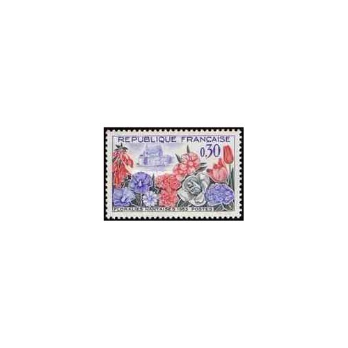 1 عدد تمبر نمایشگاه گل نانت - فرانسه 1963     