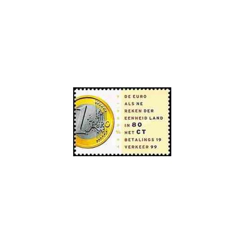 1 عدد تمبر رونمایی از یورو - واحد پول اروپا - هلند 1999